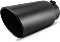 🚗 autosaver88 5 inch inlet exhaust tip - premium stainless steel, chrome plated tailpipe - 5" inlet, 7" outlet, 15" length logo