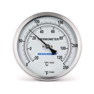 🌡️ measureman stainless steel pot thermometer, 3" dial, 6" stem, 0-250°f/-20-120°c, +/-1% accuracy, adjustable, 1/2" npt back mount logo