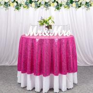 💖 hot pink sequin tablecloth overlay - 60 inch for perfect table decoration логотип