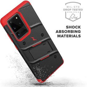 img 1 attached to 📱 Black & Red ZIZO Bolt Series Galaxy S20 Ultra Case with Kickstand, Holster & Lanyard