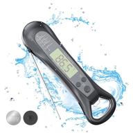 bennra waterproof instant meat thermometer (2021 new), 2-in-1 corkscrew, ideal for bbq, cake, turkey, kitchen, outdoor use (6.5 inches/black) logo