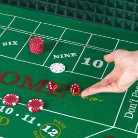 img 1 attached to Versatile Casino Table Felt - Dual-Sided Cloth for Craps, Roulette, 🎲 Poker, and Blackjack - Premium Green, Red, & Black Fabric Cover Mat