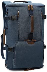 img 4 attached to G-FAVOR Vintage Canvas Travel Backpack - 40L Capacity, Convertible Duffel Bag & Carry-On, Ideal for 17.3 Inch Laptops