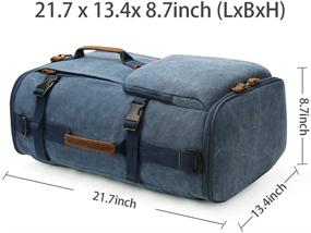 img 2 attached to G-FAVOR Ретро-холст Путешествия Рюкзак - вместимостью 40 л, конвертируемая сумка-дуфель и ручная кладь, идеально подходит для ноутбуков с диагональю 17,3 дюйма.