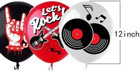 img 2 attached to 🎈 12&#39;&#39; Latex Balloons for Rock and Roll Party Decorations, Music Theme 1950&#39;s Birthday Party Supplies, 50s 60s Rock Party Favors