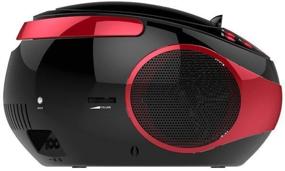 img 2 attached to 🎧 Jaras JJ-Box89: Red/Black Sport Portable Stereo CD Player with AM/FM Radio & Headphone Jack Plug - Ultimate Music Companion on the Go!