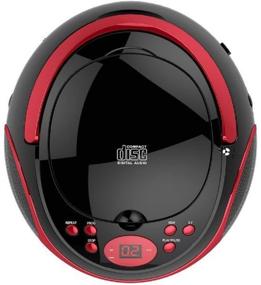 img 3 attached to 🎧 Jaras JJ-Box89: Red/Black Sport Portable Stereo CD Player with AM/FM Radio & Headphone Jack Plug - Ultimate Music Companion on the Go!