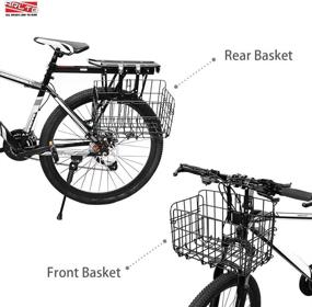 img 3 attached to 🚲 Arltb Front Handlebar & Rear Seat Folding Bike Basket - Rust Proof, Easy Installation, 44lbs Capacity - Suitable for Folding Bikes and Mountain Bikes - Black/Silver