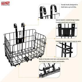 img 2 attached to 🚲 Arltb Front Handlebar & Rear Seat Folding Bike Basket - Rust Proof, Easy Installation, 44lbs Capacity - Suitable for Folding Bikes and Mountain Bikes - Black/Silver