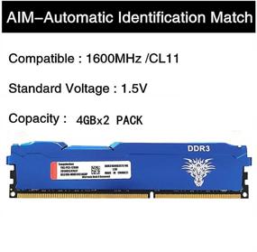 img 2 attached to Blue 8GB DDR3 RAM Kit - 2x4GB 240-pin, 1600MHz PC3-12800U, CL11, Non-ECC Unbuffered Desktop Memory