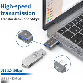 img 1 attached to 🔌 2-портовый адаптер USB C к USB 3.0, USB C мужской к USB A женскому адаптеру - совместим с MacBook Pro 2017/2016, Google Chromebook Pixelbook, Samsung Galaxy S10 S9 S8+ Note8, Google Pixel 2/2XL и многими другими!