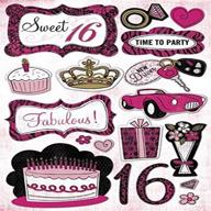 karen foster 10882 acid-free scrapbooking sticker sheet - sweet 16 celebration logo