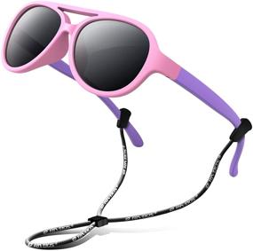 img 1 attached to 🕶️ RIVBOS RBK004: Trendy Polarized UV Protection Sunglasses for Kids with Flexible Rubber Frame and Strap