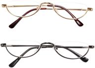 👓 fuaisi vintage alloy half moon classic reading glasses: slim half frame eyewear for men and women logo