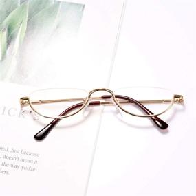 img 1 attached to 👓 Fuaisi Vintage Alloy Half Moon Classic Reading Glasses: Slim Half Frame Eyewear for Men and Women