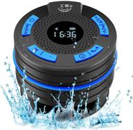 🚿 waterproof bluetooth shower speaker with clock & fm radio, portable wireless speaker with lcd display, suction cup, and 10 hours playback - ideal for indoor and outdoor use logo