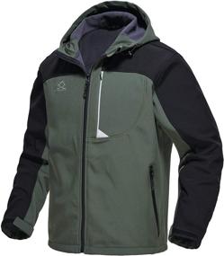 img 3 attached to Rdruko Men's Outdoor Softshell Jacket: Full Zip, Fleece Lined, Waterproof - Ideal for Hiking and Climbing with Hood