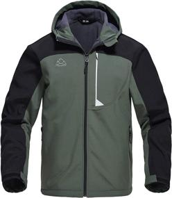 img 4 attached to Rdruko Men's Outdoor Softshell Jacket: Full Zip, Fleece Lined, Waterproof - Ideal for Hiking and Climbing with Hood