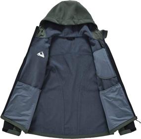img 1 attached to Rdruko Men's Outdoor Softshell Jacket: Full Zip, Fleece Lined, Waterproof - Ideal for Hiking and Climbing with Hood