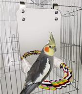 🐦 enhance parrot's cage with keersi bird mirror toy and rope stand perch: perfect for parakeets, cockatiels, conures, and more! logo