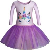 👗 molldan long sleeve leotard dance ballet dress for girls with detachable sparkle tutu skirt logo