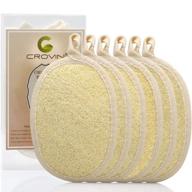 🚿 crovin loofah pads: premium exfoliating loofah body scrubber - 100% natural bath sponge for a luxurious spa experience - 6 packs of gifts luffa package, ideal for bath shower логотип