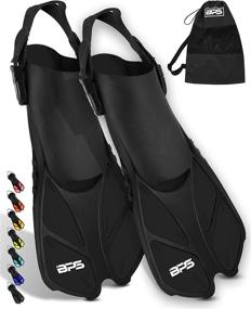 img 4 attached to 🏊 BPS Snorkel Fins: Compact Travel Size Swim Fins for Diving, Snorkeling, and Swimming - Adjustable Men's and Women's Flippers