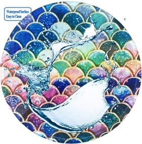 img 2 attached to Small Round Non-Slip Rubber Mouse Pad – Beautiful Mermaid 🖱️ Pattern – Desktop 7.9in X 7.9in – Computer PC Mouse Mat