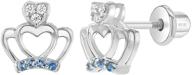 sterling silver zirconia princess earrings logo