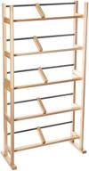 🗄️ modern media storage rack: atlantic element - holds 230 cds or 150 dvds with wide feet for stability, maple wood & metal design, pn35535687 logo