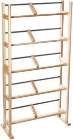 img 4 attached to 🗄️ Modern Media Storage Rack: Atlantic Element - Holds 230 CDs or 150 DVDs with Wide Feet for Stability, Maple Wood & Metal Design, PN35535687
