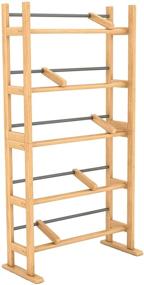 img 3 attached to 🗄️ Modern Media Storage Rack: Atlantic Element - Holds 230 CDs or 150 DVDs with Wide Feet for Stability, Maple Wood & Metal Design, PN35535687
