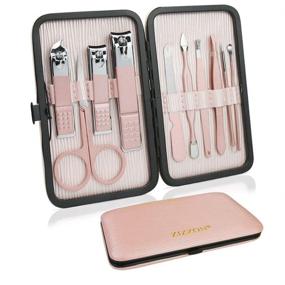 img 4 attached to Compact and Convenient: ZIZZON Travel Mini Manicure Set – 10 in 1 Stainless Steel Pedicure Care Kit with Pink Case