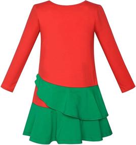 img 2 attached to 🎄 Adorable Girls Sleeve Christmas Snowman Dresses | Festive Holiday Girls' Clothing Collection