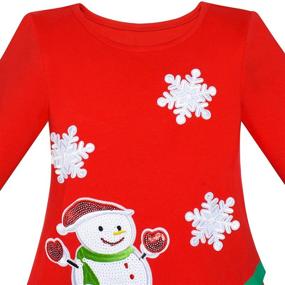 img 1 attached to 🎄 Adorable Girls Sleeve Christmas Snowman Dresses | Festive Holiday Girls' Clothing Collection