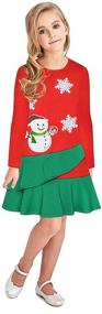 img 3 attached to 🎄 Adorable Girls Sleeve Christmas Snowman Dresses | Festive Holiday Girls' Clothing Collection