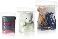 👜 transparent zipper storage bags with expandable bottom and carry handle - ideal for holding clothes, food, craft (36 pieces, 8 x 8 inch, 10 x 10 inch, 12 x 12 inch) логотип