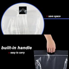 img 1 attached to 👜 Transparent Zipper Storage Bags with Expandable Bottom and Carry Handle - Ideal for Holding Clothes, Food, Craft (36 Pieces, 8 x 8 Inch, 10 x 10 Inch, 12 x 12 Inch)