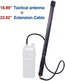 img 3 attached to 📻 ABBREE Tactical Antenna - Foldable Dual Band 144/430Mhz SMA-Female | Compatible with UV-5R UV-82HP BF-F8HP GT-3TP Ham Two Way Radio | 18.8 Inch Length
