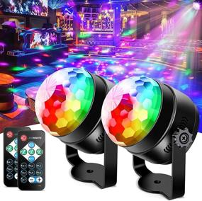 img 3 attached to 🎉 Litake Party Lights: LED Club Lights with 7 Patterns, Sound Activated, Remote Controlled Disco Dance Ball Lights – Perfect for Halloween Xmas Party Dance Club Karaoke Home Wedding (2 Pack)