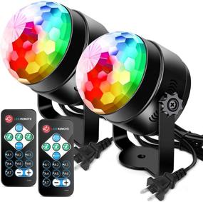 img 4 attached to 🎉 Litake Party Lights: LED Club Lights with 7 Patterns, Sound Activated, Remote Controlled Disco Dance Ball Lights – Perfect for Halloween Xmas Party Dance Club Karaoke Home Wedding (2 Pack)