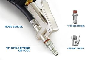 img 1 attached to 🔧 Astro Pneumatic Tool 3083: Насос для накачивания шин с замковыми и двойными накидками диаметром 2,5" для оптимального ухода за шинами.