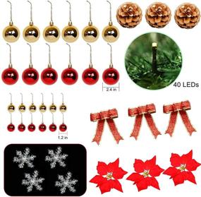 img 3 attached to 🎄 ATDAWN 9ft Lighted Christmas Garland with Battery Operated Lights - Festive Pre Lit Garland Wreath for Indoor Winter Holiday Décor