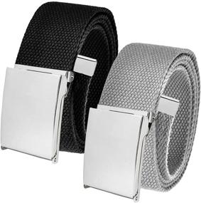 img 4 attached to 👔 Versatile Men's Belt with Adjustable Silver Buckle - Polished Accessories and Belts