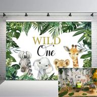 🐘 mocsicka wild one safari animals greenery first birthday backdrop 7x5ft - cute jungle animals wild one banner photography vinyl background + backdrops supplies logo