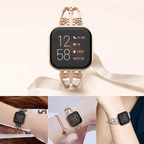 img 3 attached to 🦋 UooMoo Женский ремешок для Fitbit Versa/Fitbit Versa 2 - Браслет из нержавеющей стали в стиле стрекозы, замена браслета на запястье - элегантная мода для часов Fitbit Versa/Fitbit Versa 2/Series 6.