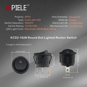 img 3 attached to APIELE Rocker Toggle Switch DC 12V 20A ON-Off With Dot Light SPST 3 Pins 2 Position 8Pcs KCD2-102N (White)