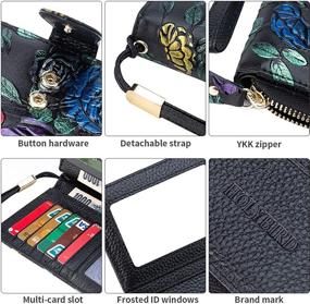 img 1 attached to 👜 Сумка HOLYBIRD из натуральной кожи с блокировкой RFID для женщин с большим объемом и молнией YKK Clutch - идеальный держатель карт