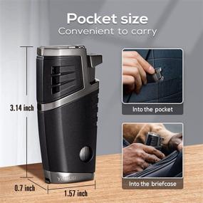 img 1 attached to 🔥 YUSUD Torch Lighter - Refillable Butane Lighter with Visible Gas Fuel Tank Window, Dual Jet Flame, Windproof Table Lighter - Unique Birthday Gift for Men
