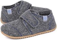 🏠 hometop kids adjustable hook and loop house shoes in soft wool felt logo